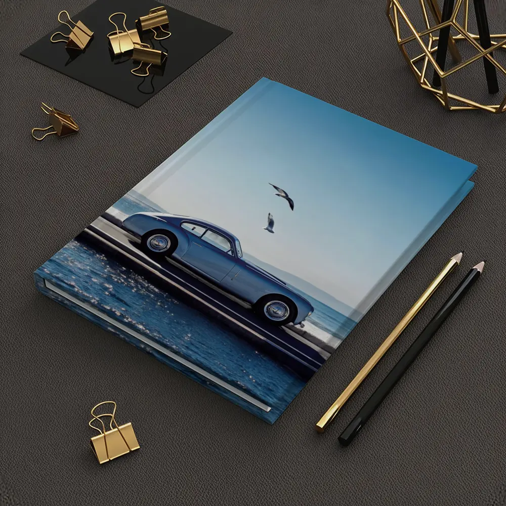 Ferrari 166 Inter Blue Coastal Scene – Notebooks