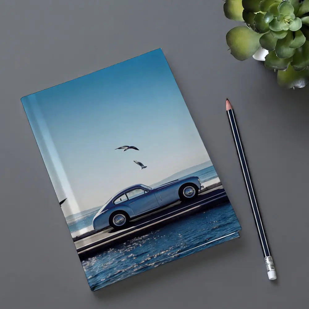 Ferrari 166 Inter Blue Coastal Scene – Notebooks