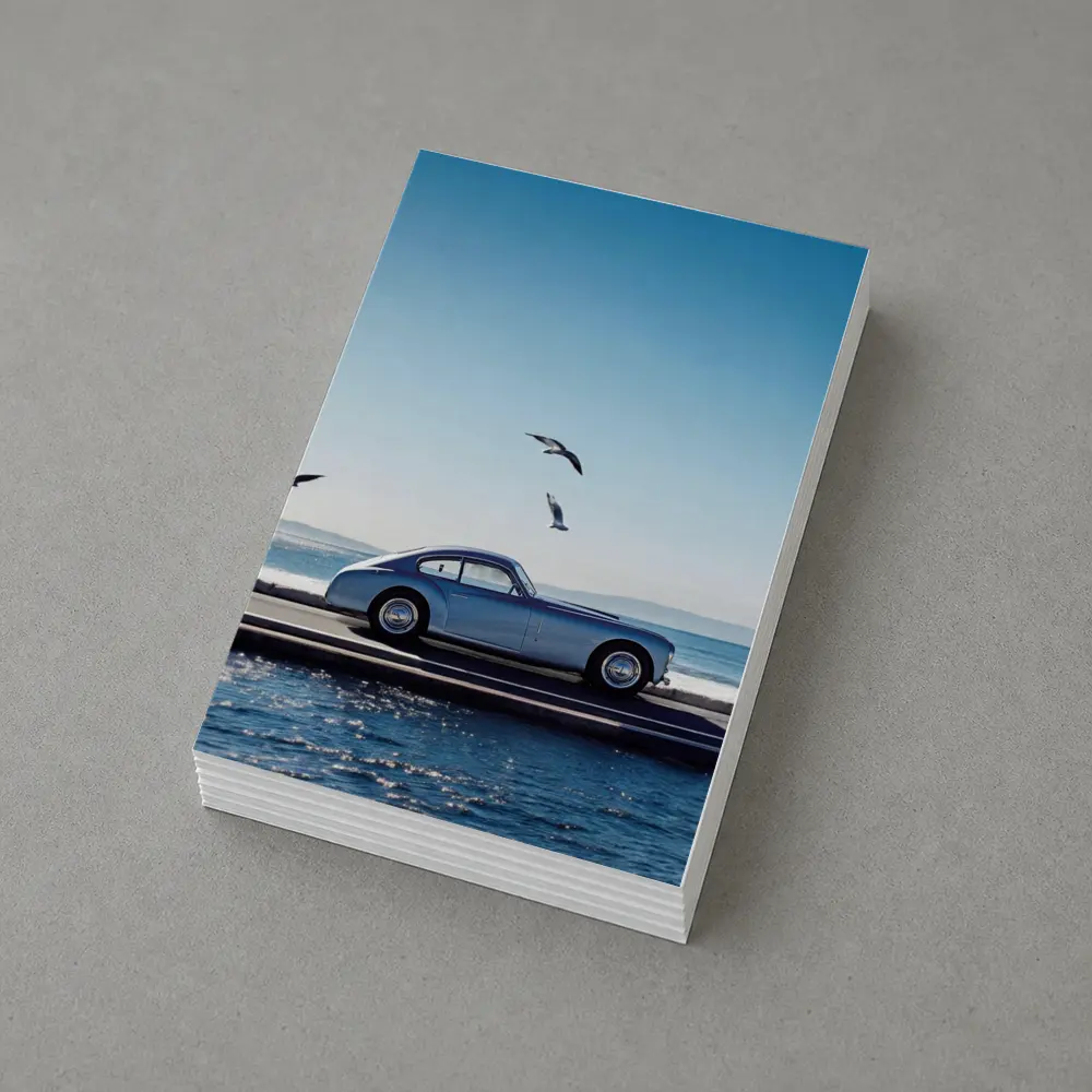 Ferrari 166 Inter Blue Coastal Scene – Postcards