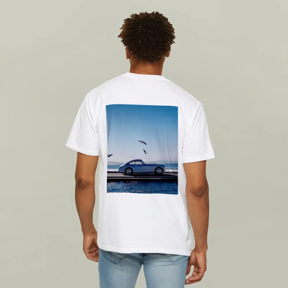 Ferrari 166 Inter Blue Coastal Scene – T-Shirts