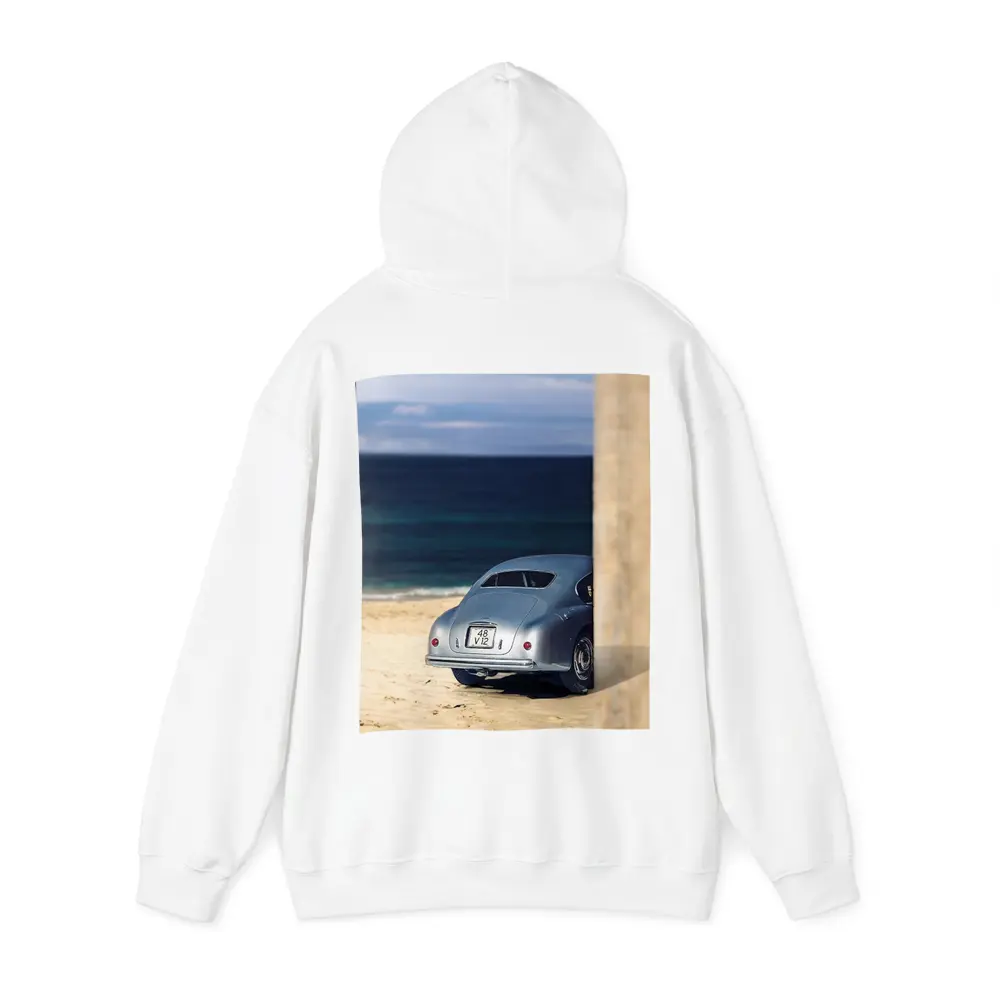 Ferrari 166 Inter Silver Beach Coastal Scene – Hoodies