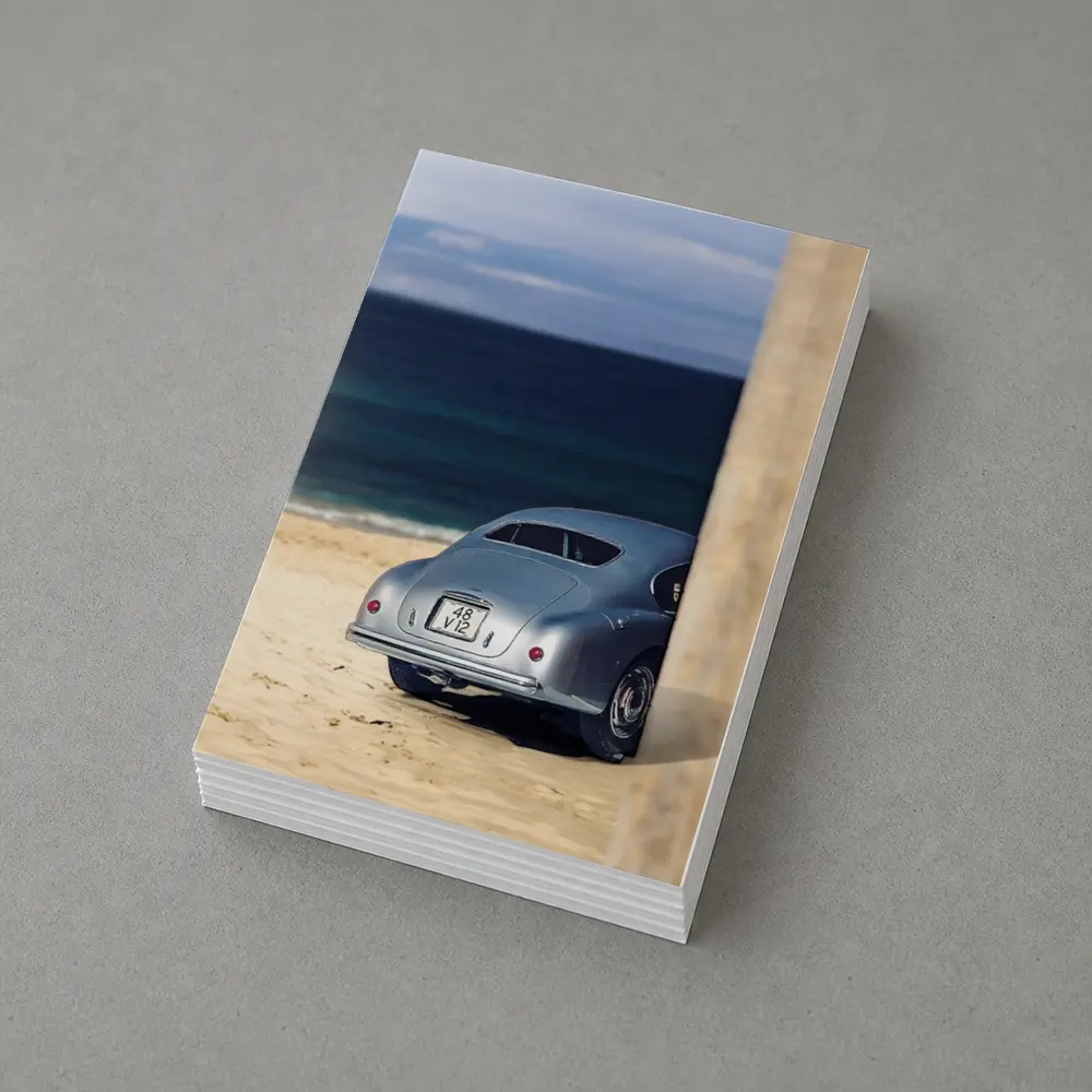 Ferrari 166 Inter Silver Beach Coastal Scene – Postcards