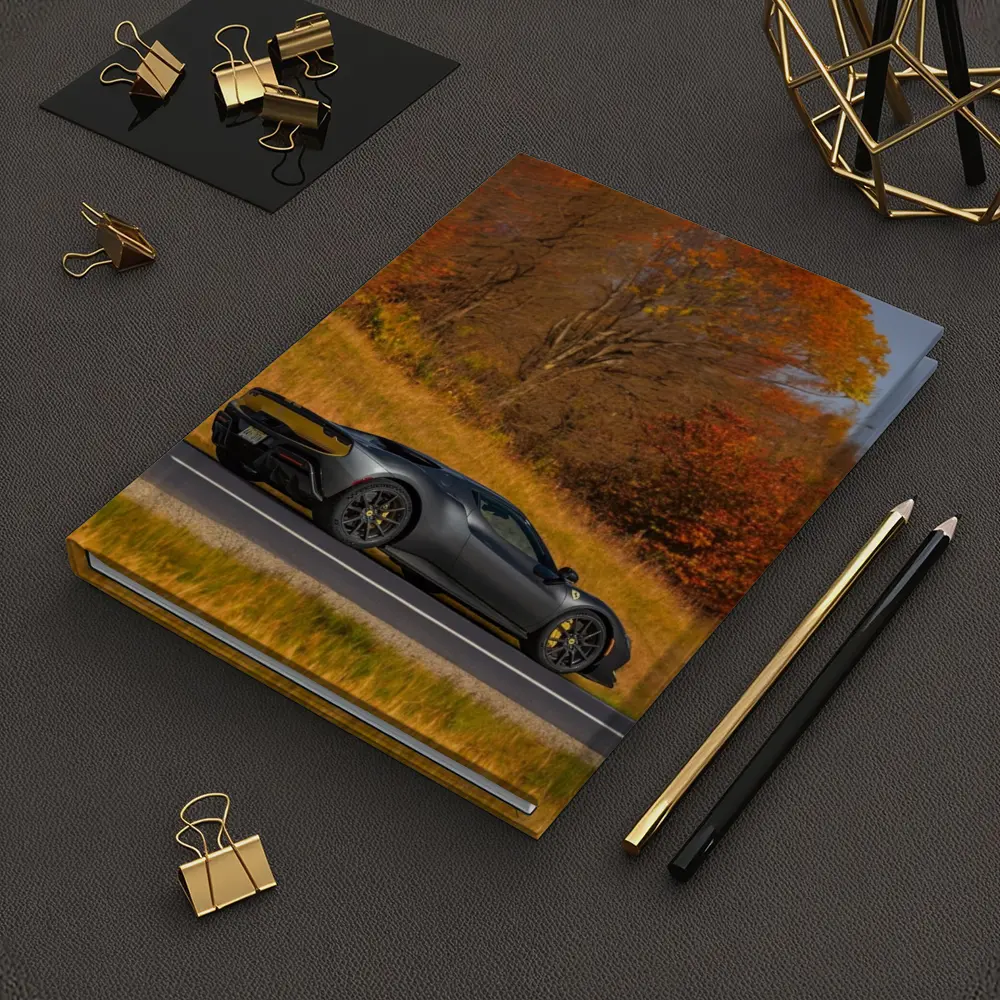 Ferrari 296 GTB Matte Gray Autumn Road – Notebooks