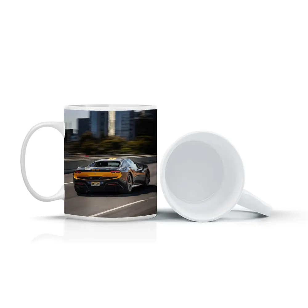 Ferrari 296 GTB Speeding Through City Highway – Mugs