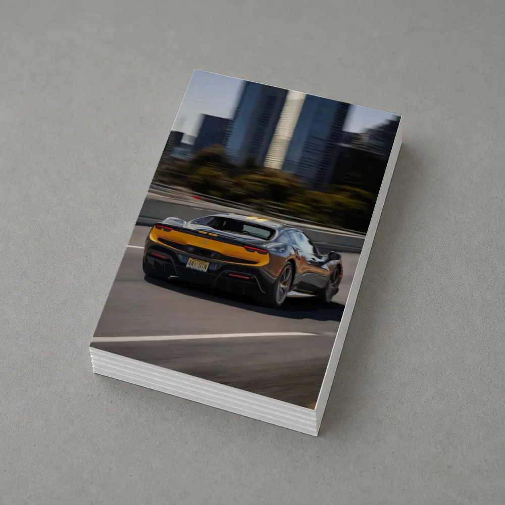 Ferrari 296 GTB Speeding Through City Highway – Postcards