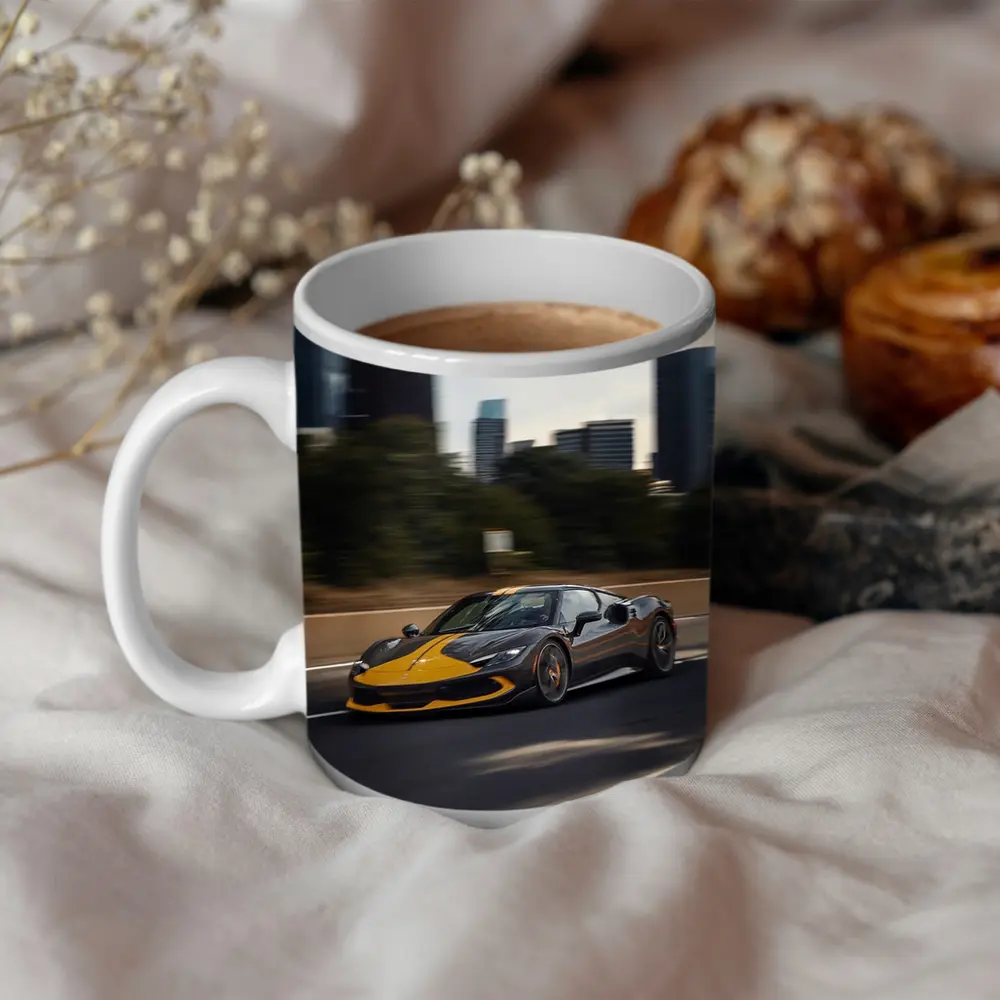 Ferrari 296 GTB Yellow Black City Speed – Mugs