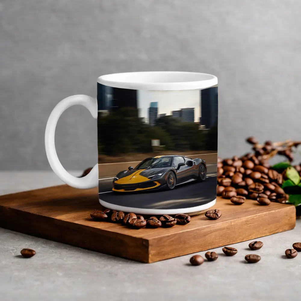 Ferrari 296 GTB Yellow Black City Speed – Mugs
