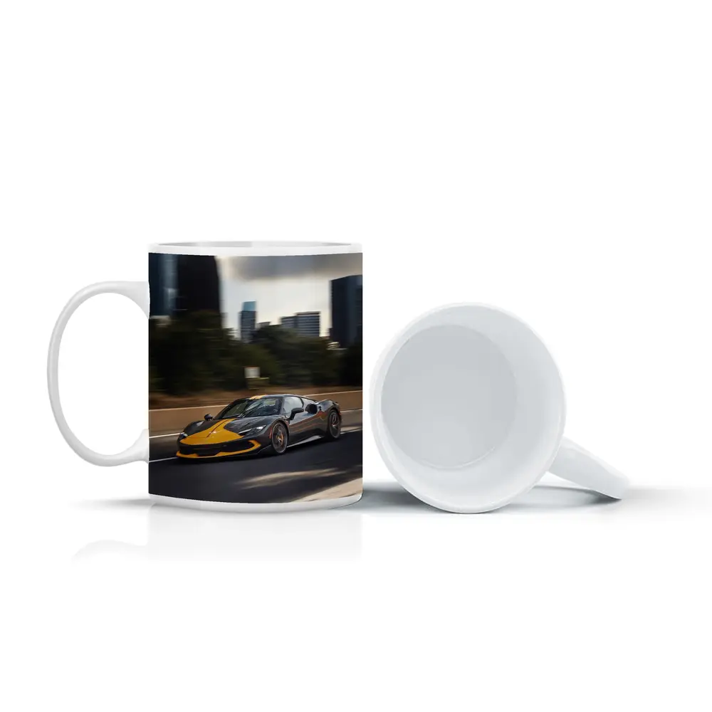 Ferrari 296 GTB Yellow Black City Speed – Mugs