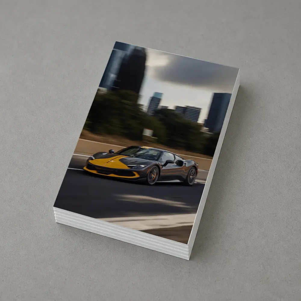 Ferrari 296 GTB Yellow Black City Speed – Postcards