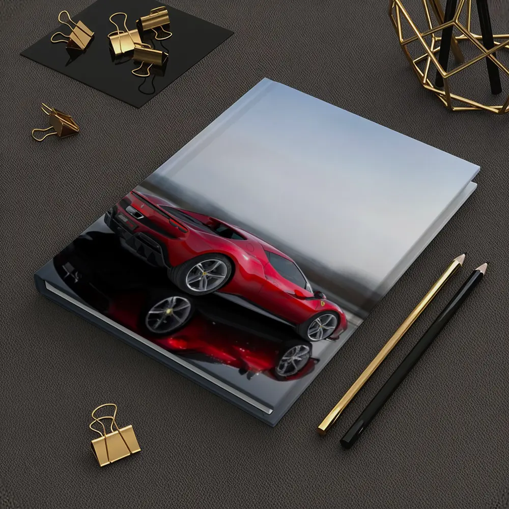 Ferrari 296 GTB Red On Open Road – Notebooks