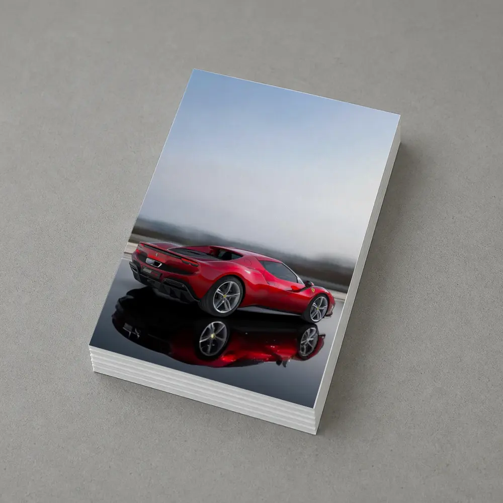Ferrari 296 GTB Red On Open Road – Postcards