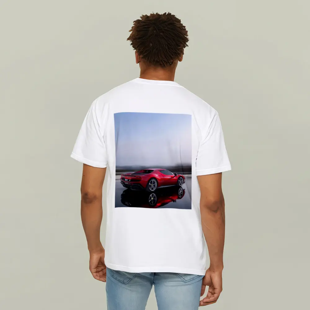 Ferrari 296 GTB Red On Open Road – T-Shirts