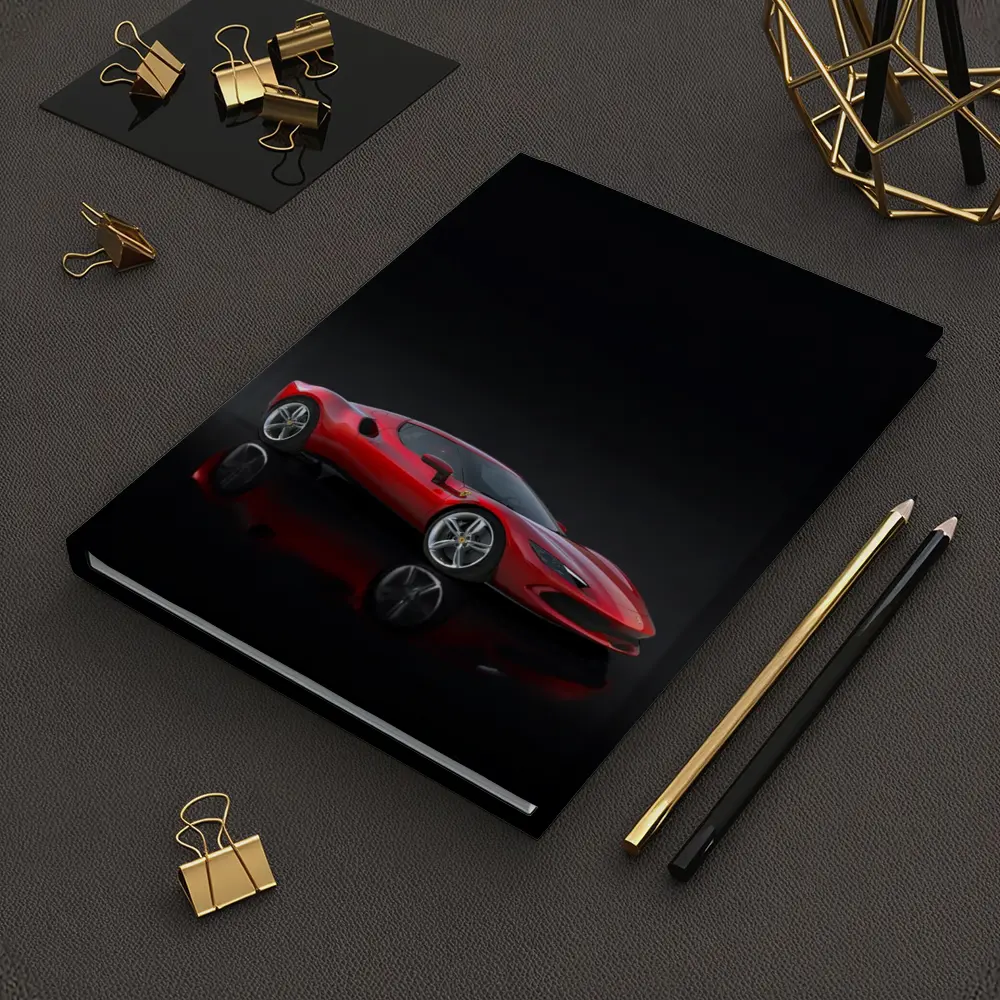 Ferrari 296 GTB Red on Dark Background – Notebooks