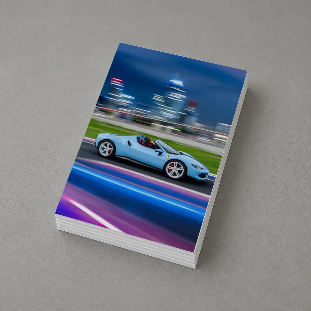 Ferrari 296 GTS Blue City Night Speed – Postcards