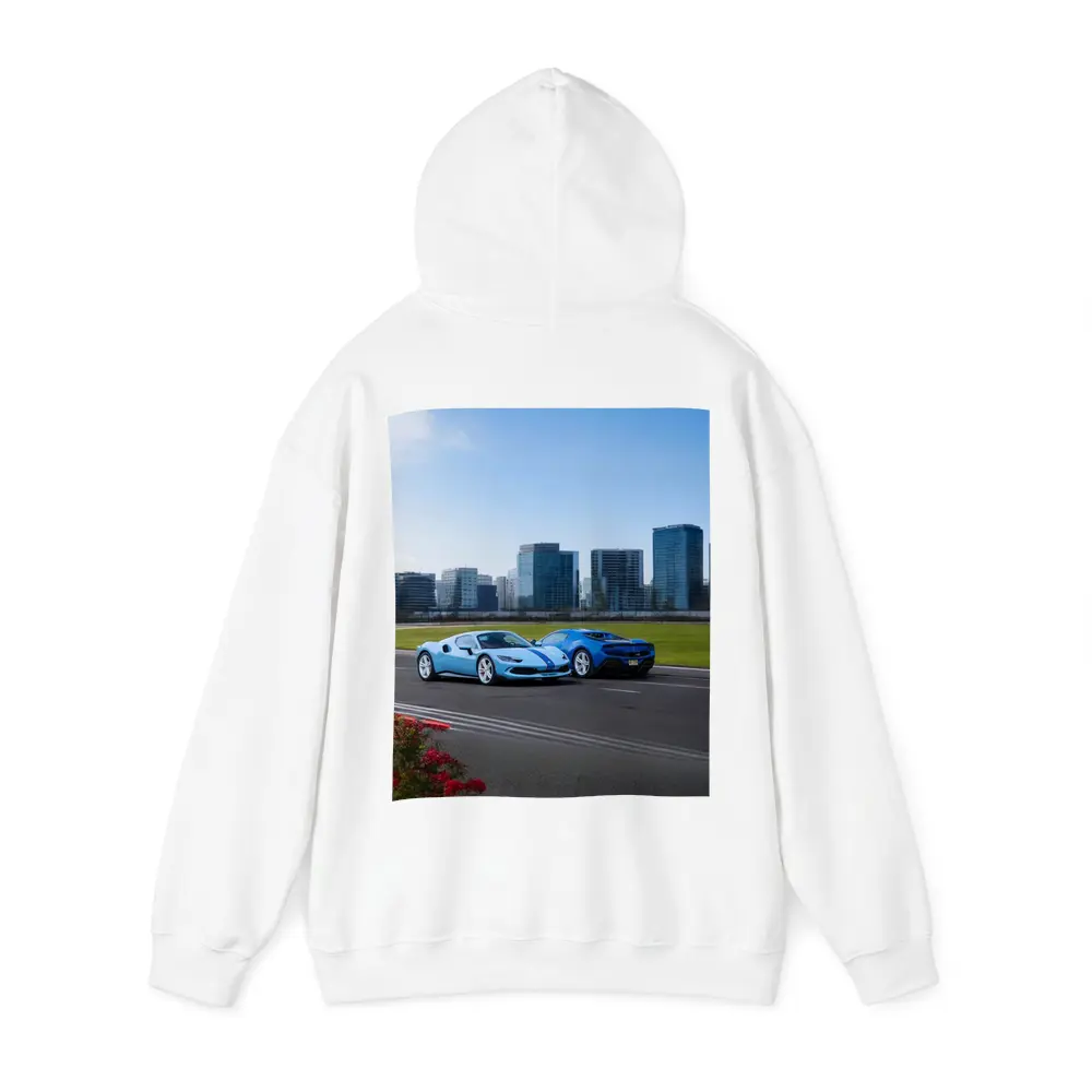 Ferrari 296 GTB Blue Duo City Skyline – Hoodies