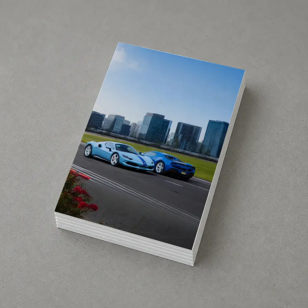 Ferrari 296 GTB Blue Duo City Skyline – Postcards