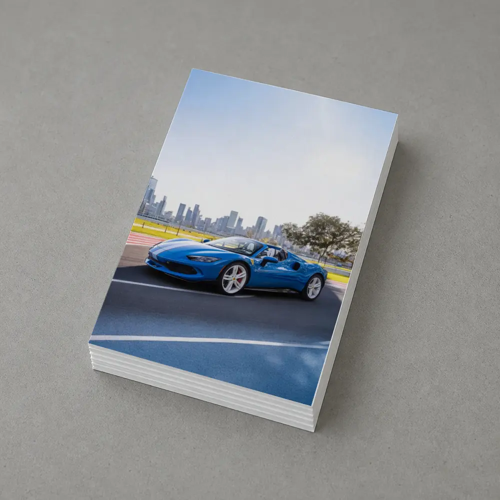 Ferrari 296 GTS Blue City Skyline – Postcards