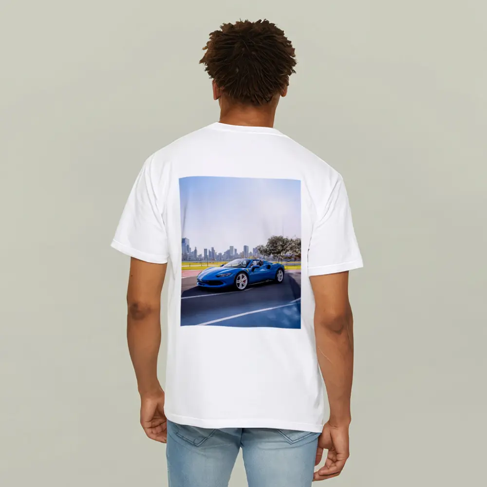 Ferrari 296 GTS Blue City Skyline – T-Shirts