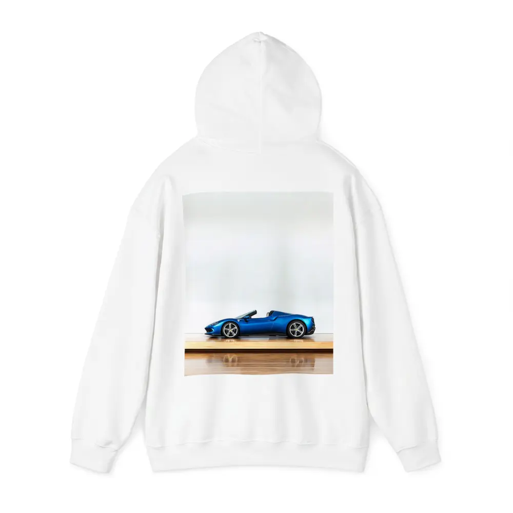 Ferrari 296 GTS Blue on Wooden Parquet – Hoodies