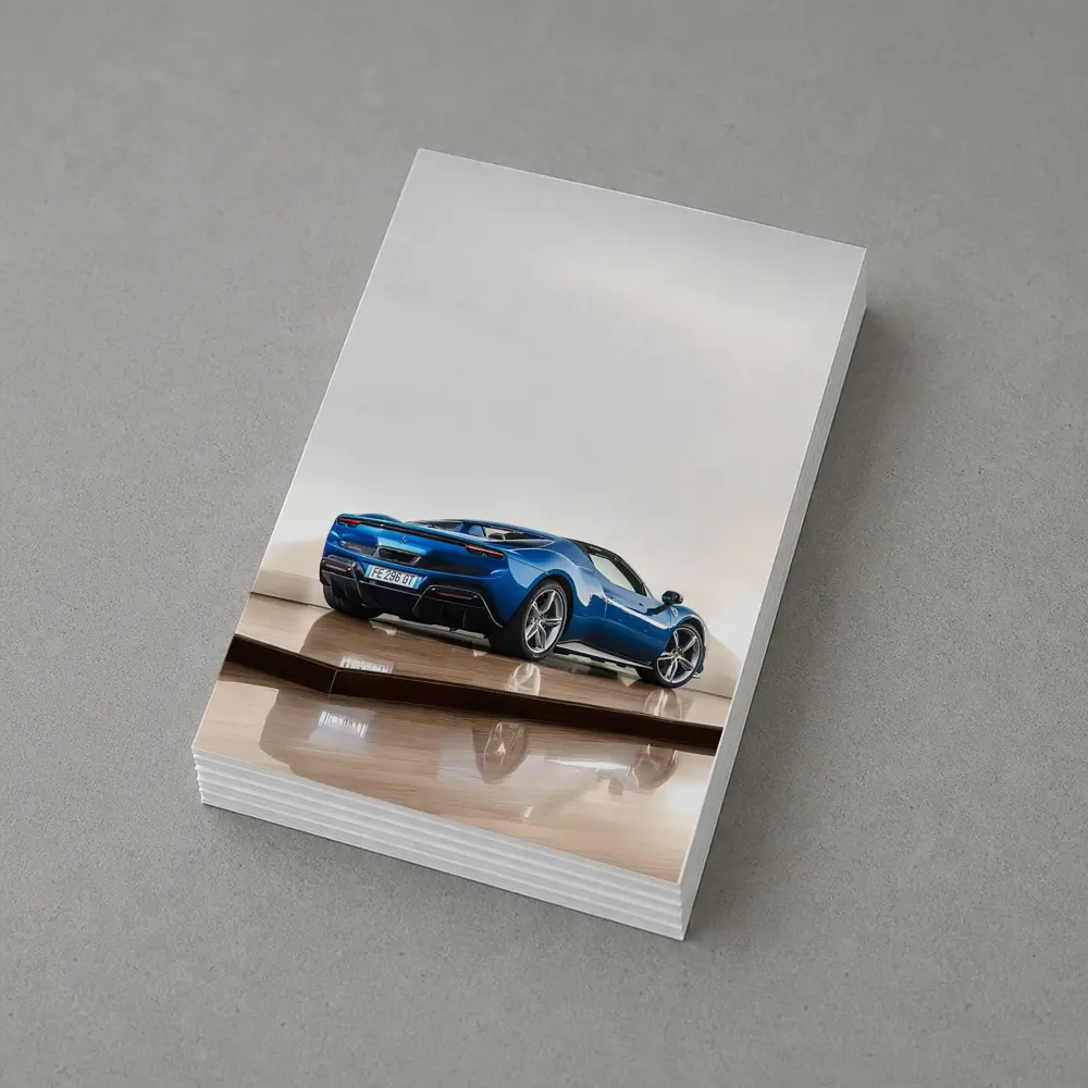 Ferrari 296 GTS Blue Studio Parquet Floor – Postcards