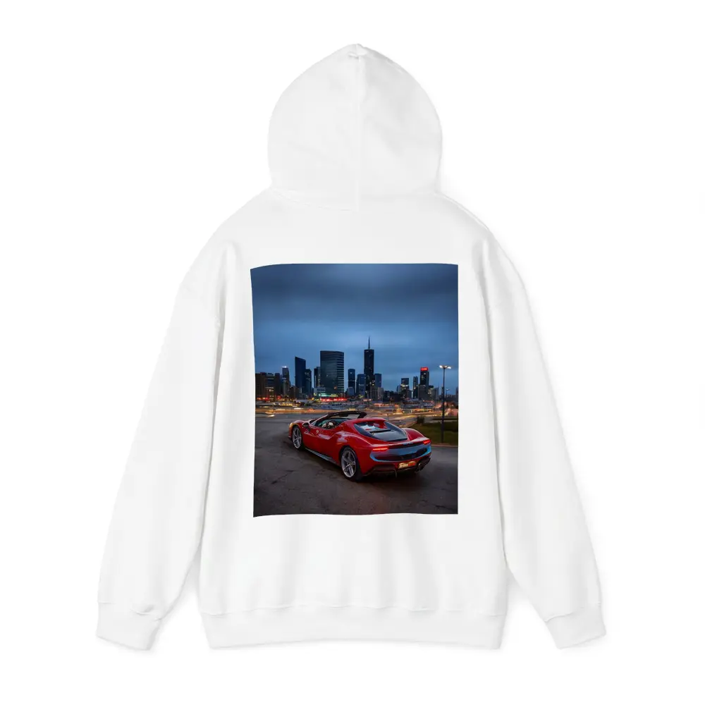 Ferrari 296 GTS Red City Skyline Night – Hoodies