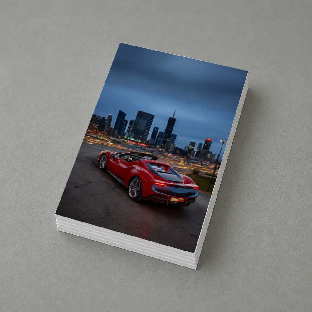 Ferrari 296 GTS Red City Skyline Night – Postcards