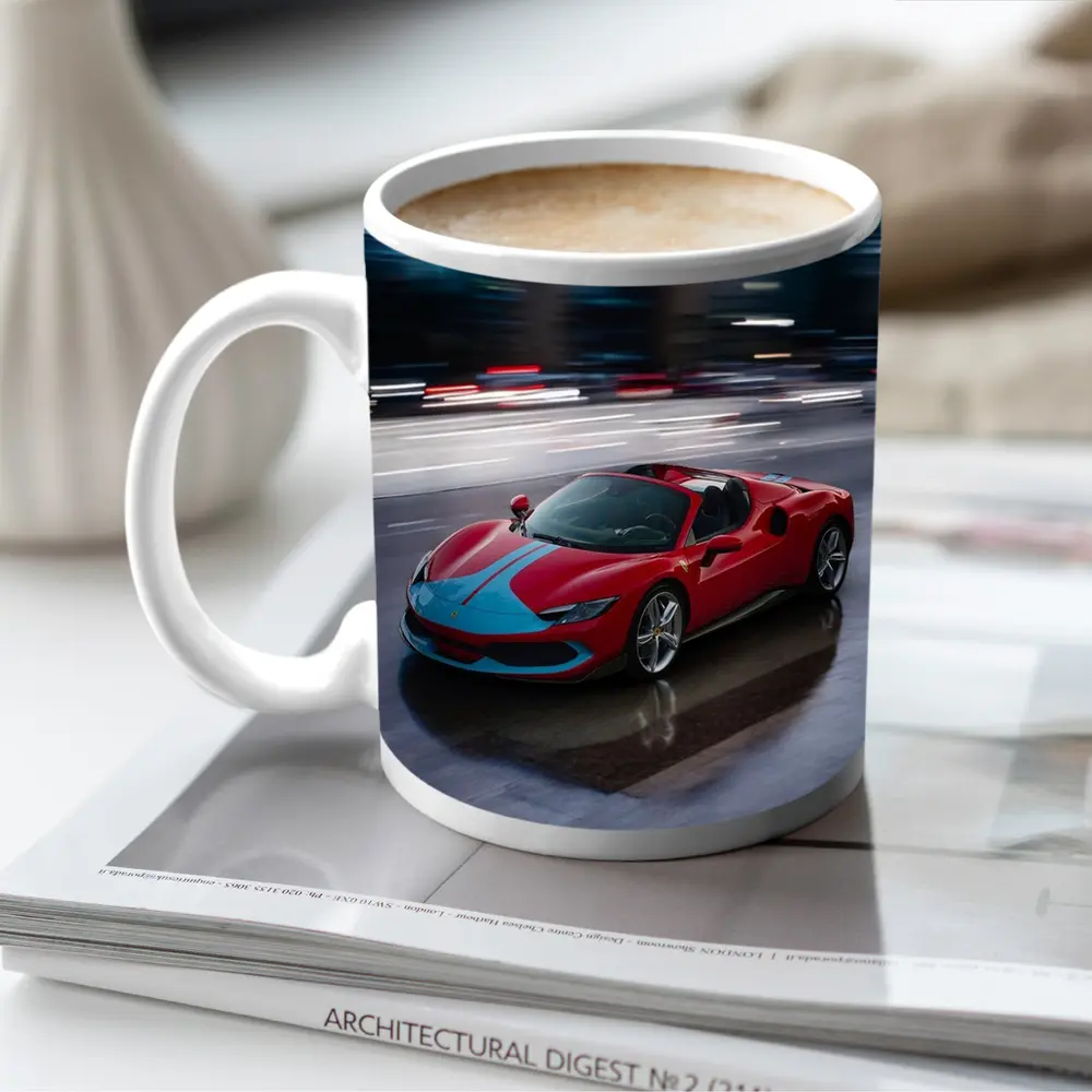 Ferrari 296 GTS Racing Through Night City – Mugs