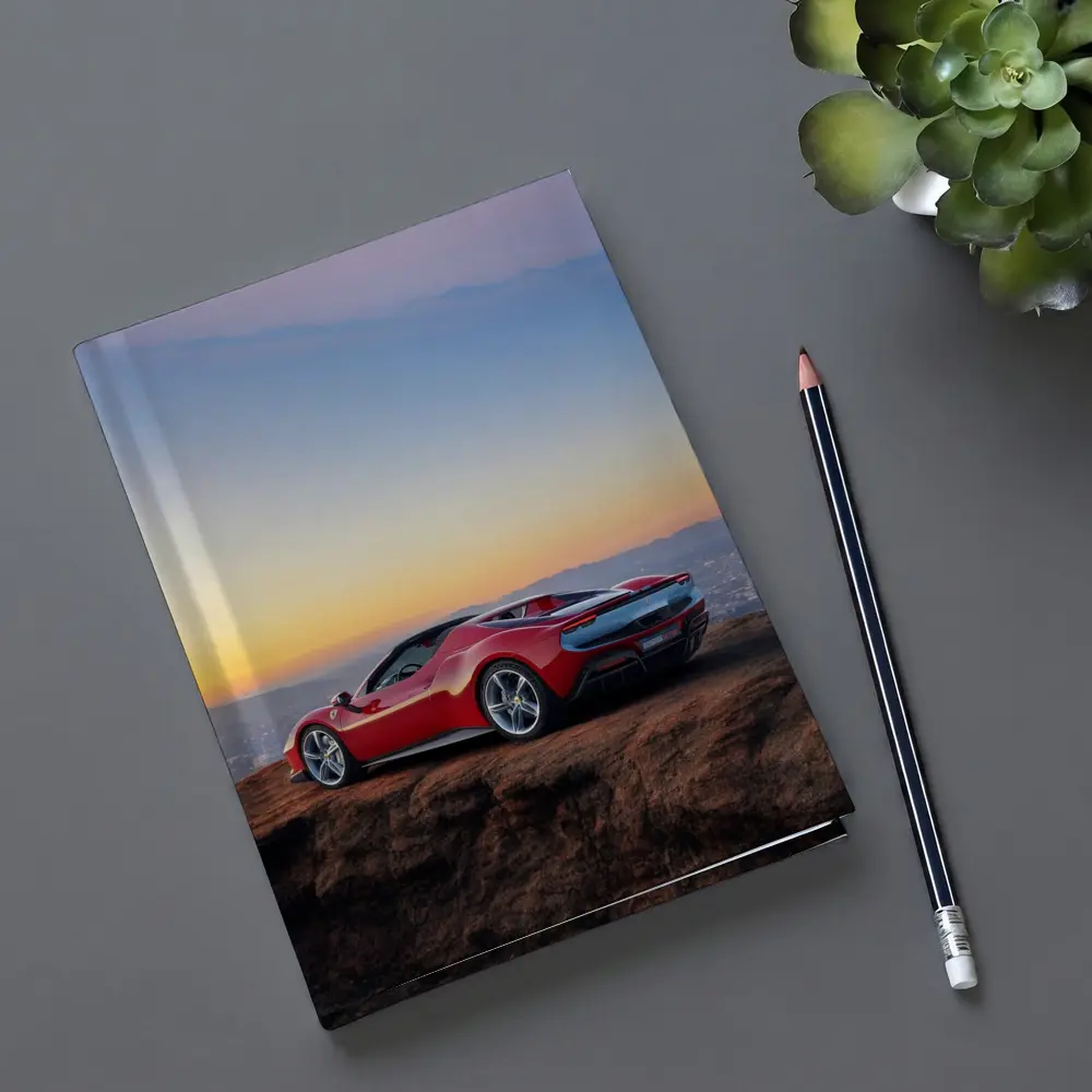 Ferrari 296 GTB Red Sunset City View – Notebooks
