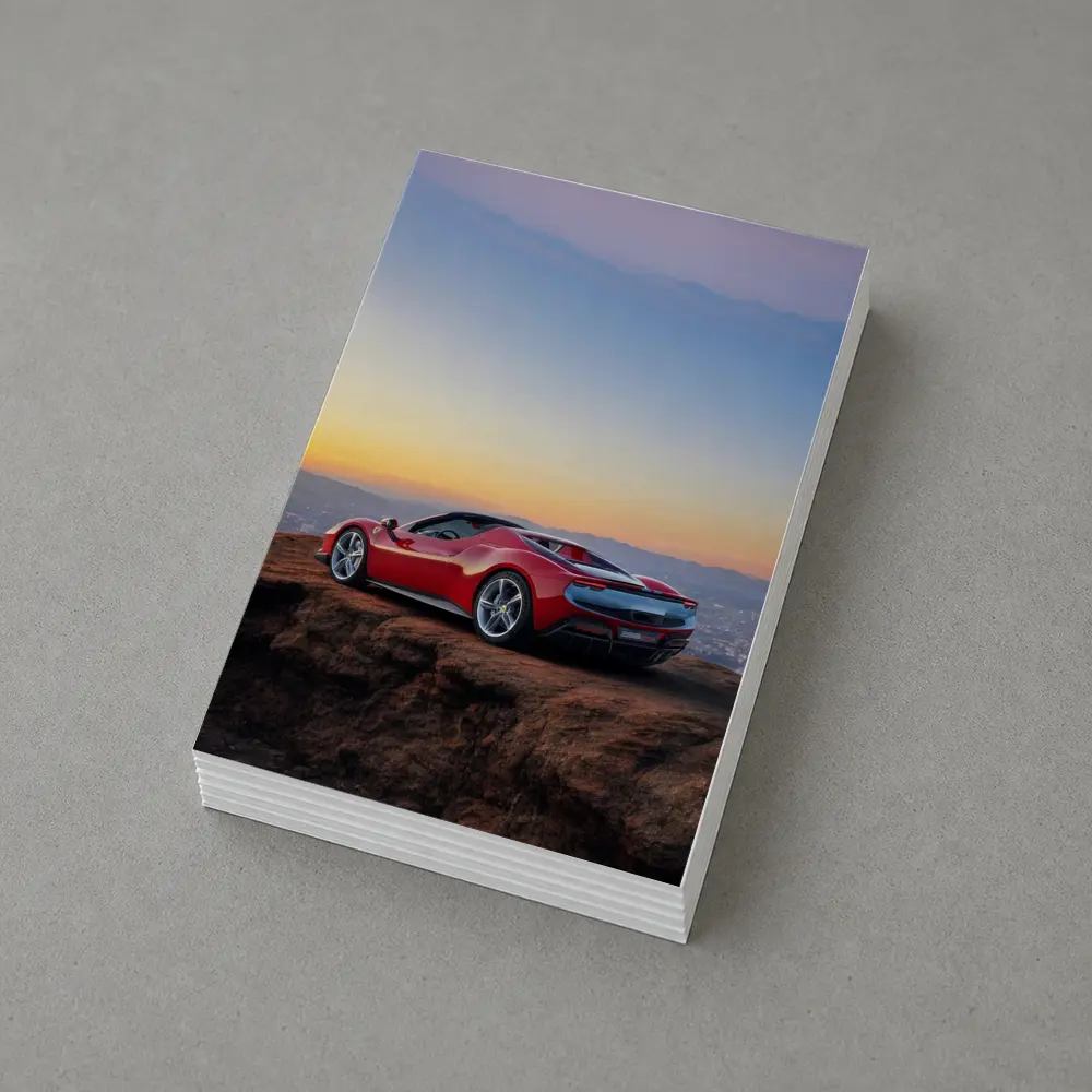 Ferrari 296 GTB Red Sunset City View – Postcards