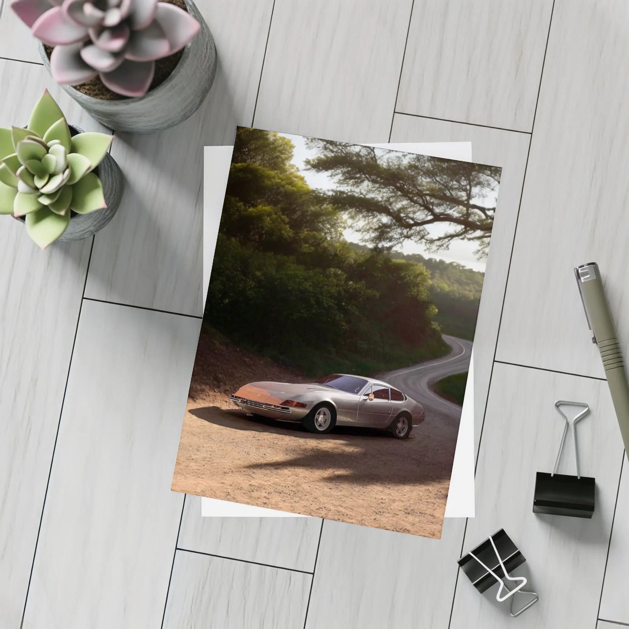 Ferrari 365 GTB4 Daytona Country Road – Postcards