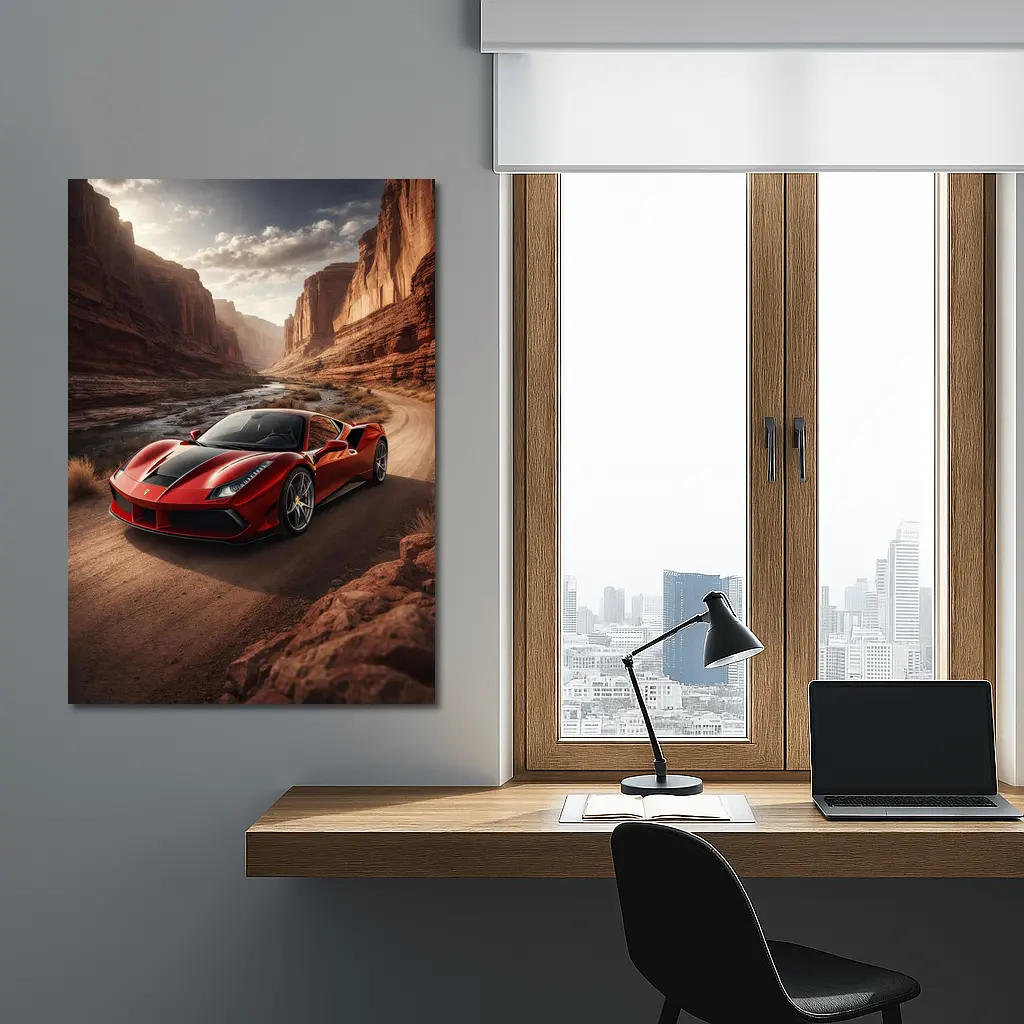 Ferrari 488 GTB Red Canyon Road – Wall Art
