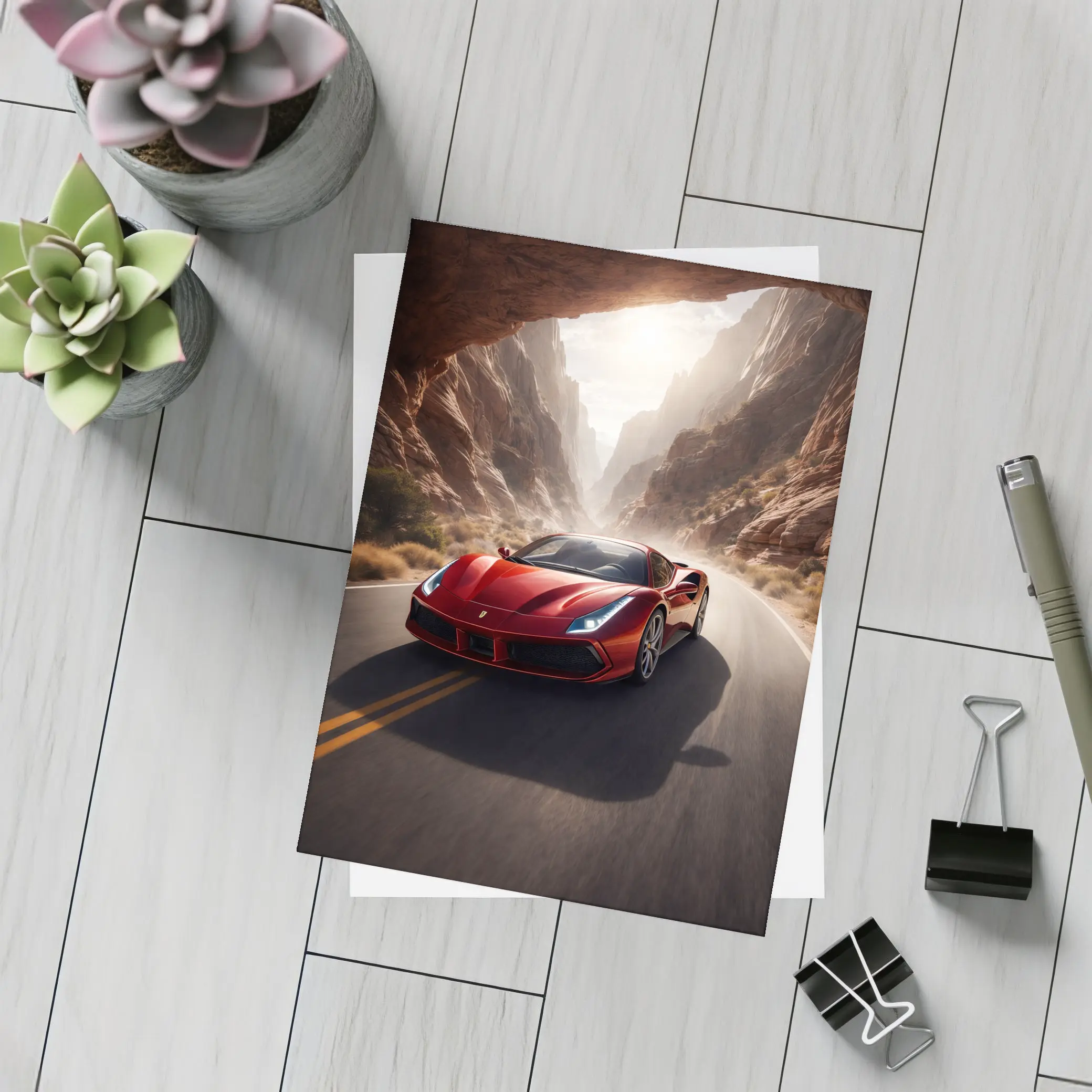 Ferrari 488 GTB Red Canyon Road – Postcards