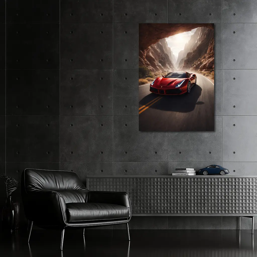 Ferrari 488 GTB Red Canyon Road – Wall Art