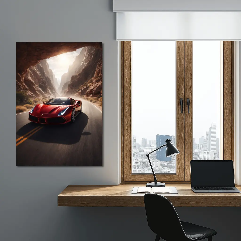 Ferrari 488 GTB Red Canyon Road – Wall Art