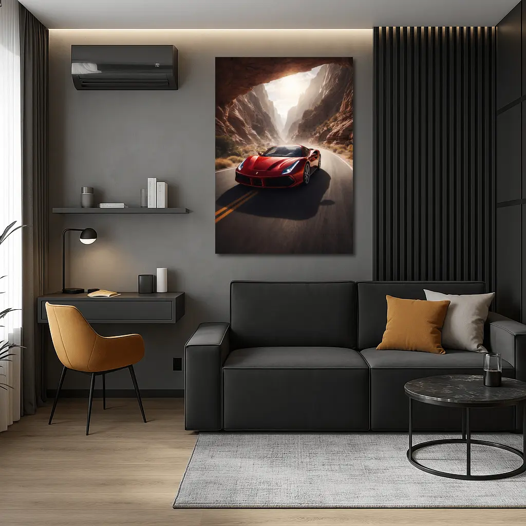 Ferrari 488 GTB Red Canyon Road – Wall Art