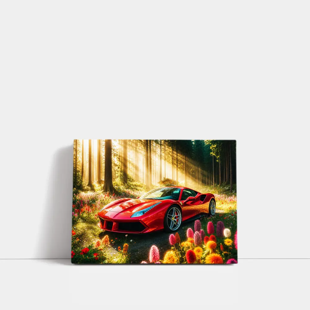 Ferrari 488 GTB Red Forest Sunlight – Wall Art