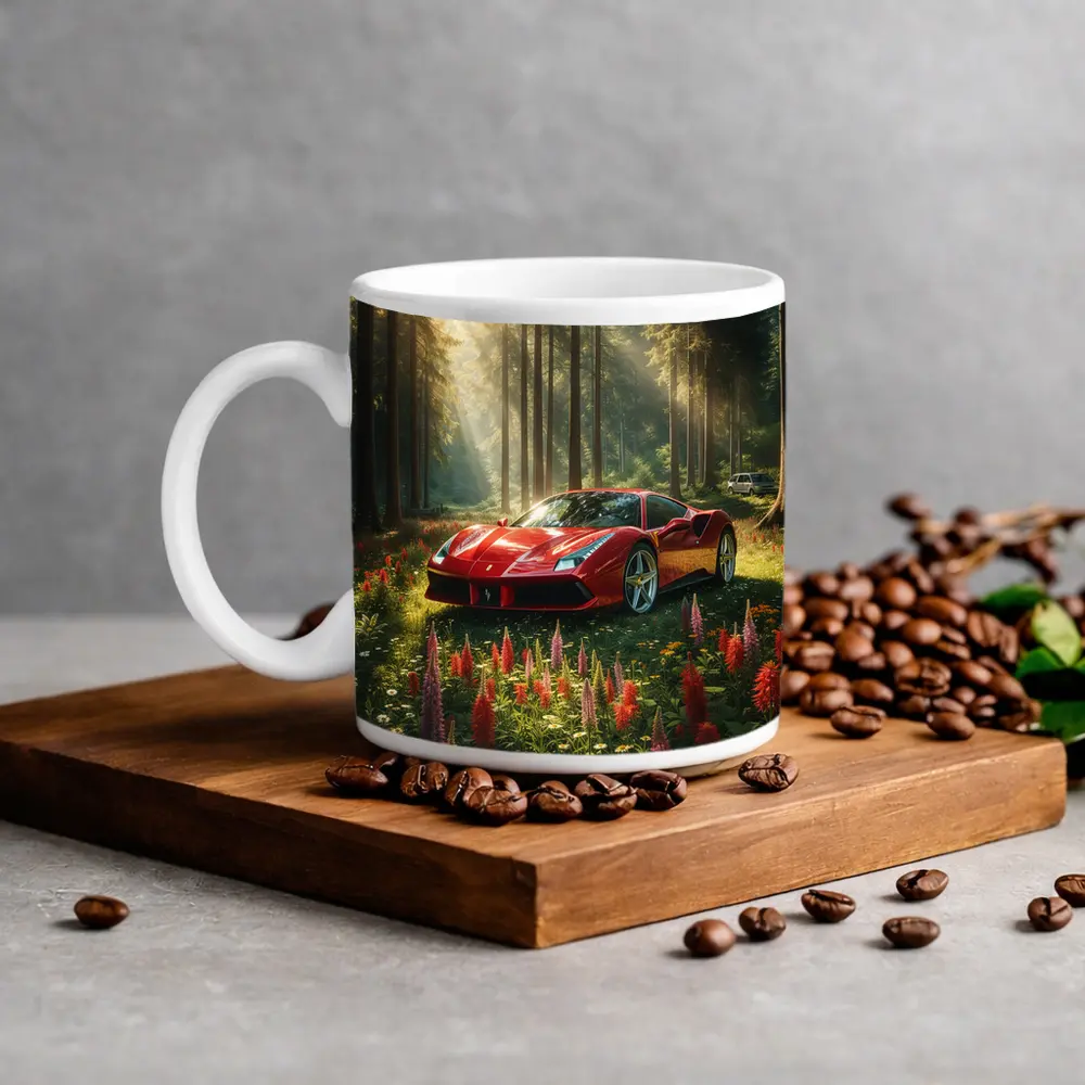 Ferrari 488 GTB Red Forest Wildflowers – Mugs