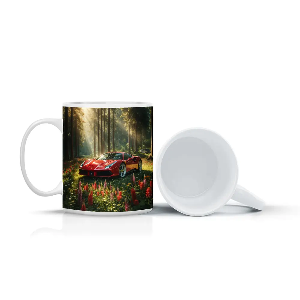 Ferrari 488 GTB Red Forest Wildflowers – Mugs