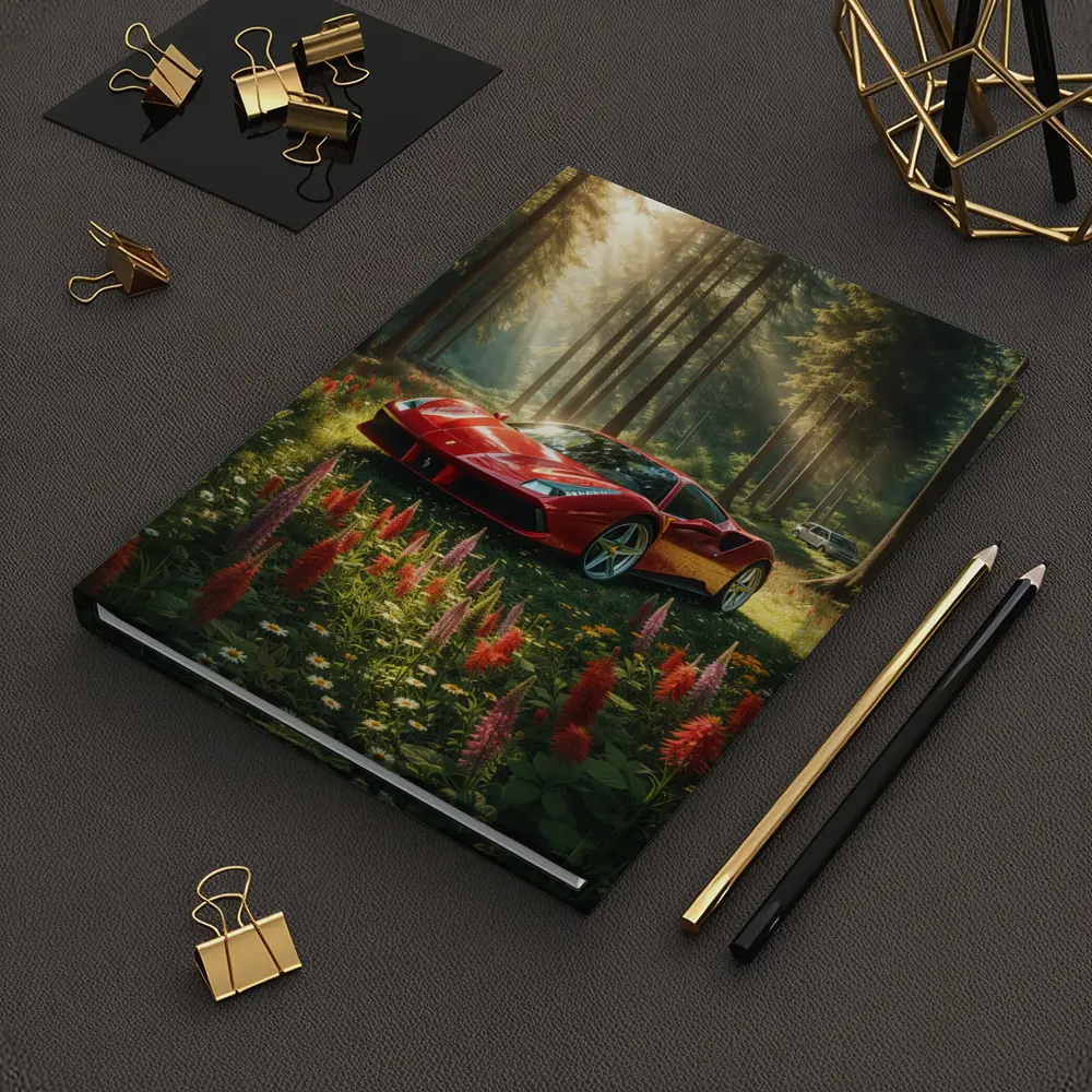 Ferrari 488 GTB Red Forest Wildflowers – Notebooks