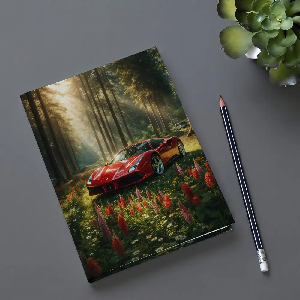 Ferrari 488 GTB Red Forest Wildflowers – Notebooks