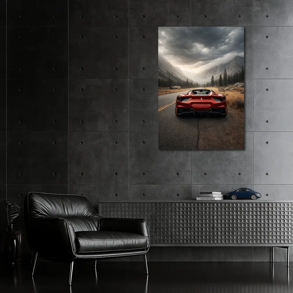 Ferrari 488 Spider Mountain Road Moody Sky – Wall Art