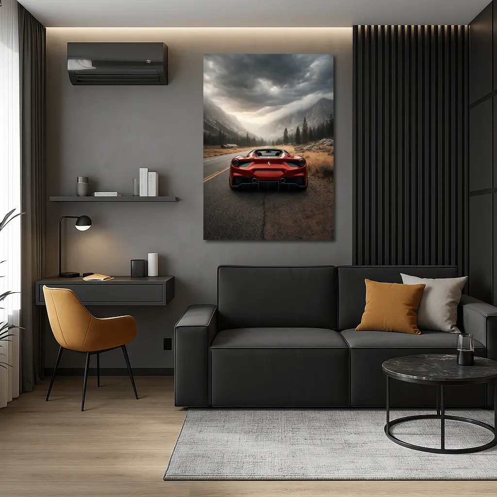 Ferrari 488 Spider Mountain Road Moody Sky – Wall Art