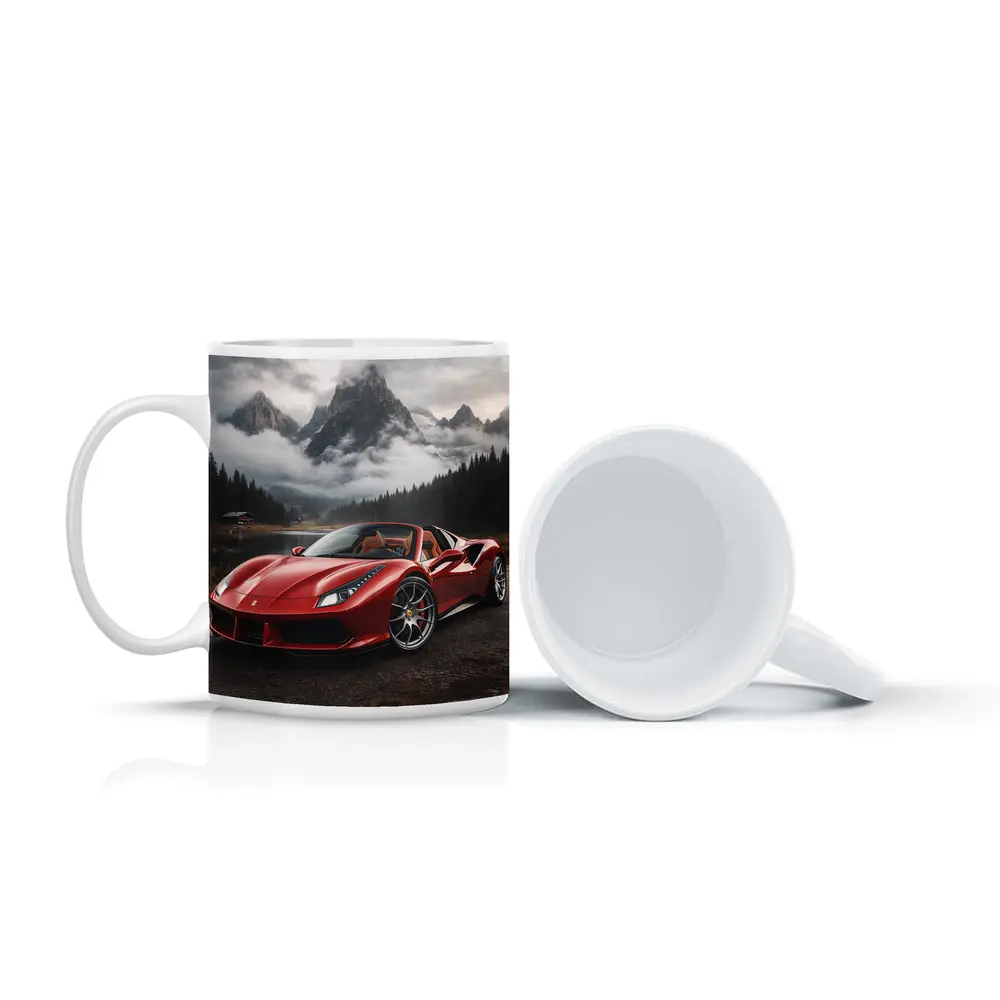 Ferrari 488 Spider Red Mountain Lake – Mugs