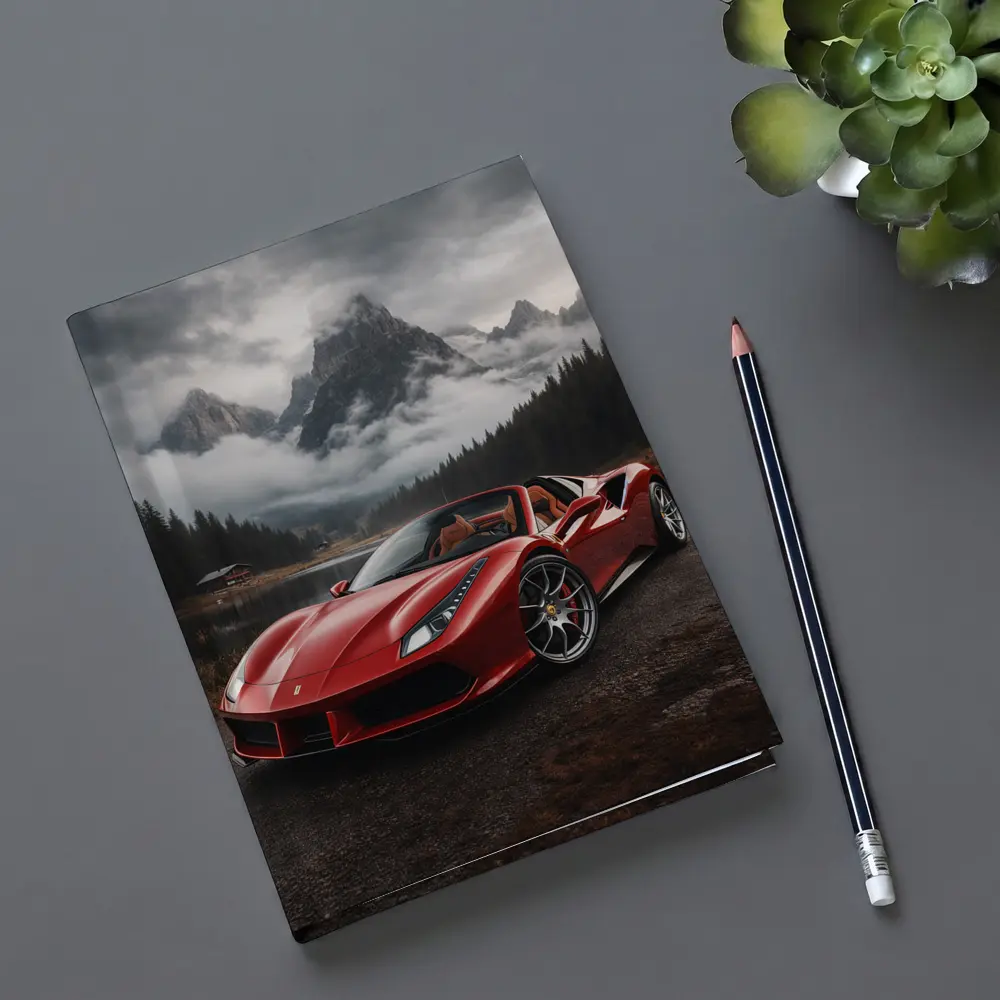 Ferrari 488 Spider Red Mountain Lake – Notebooks