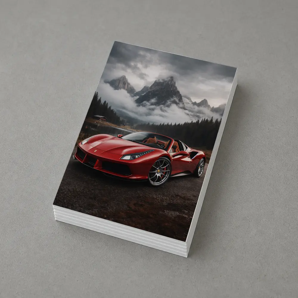 Ferrari 488 Spider Red Mountain Lake – Postcards