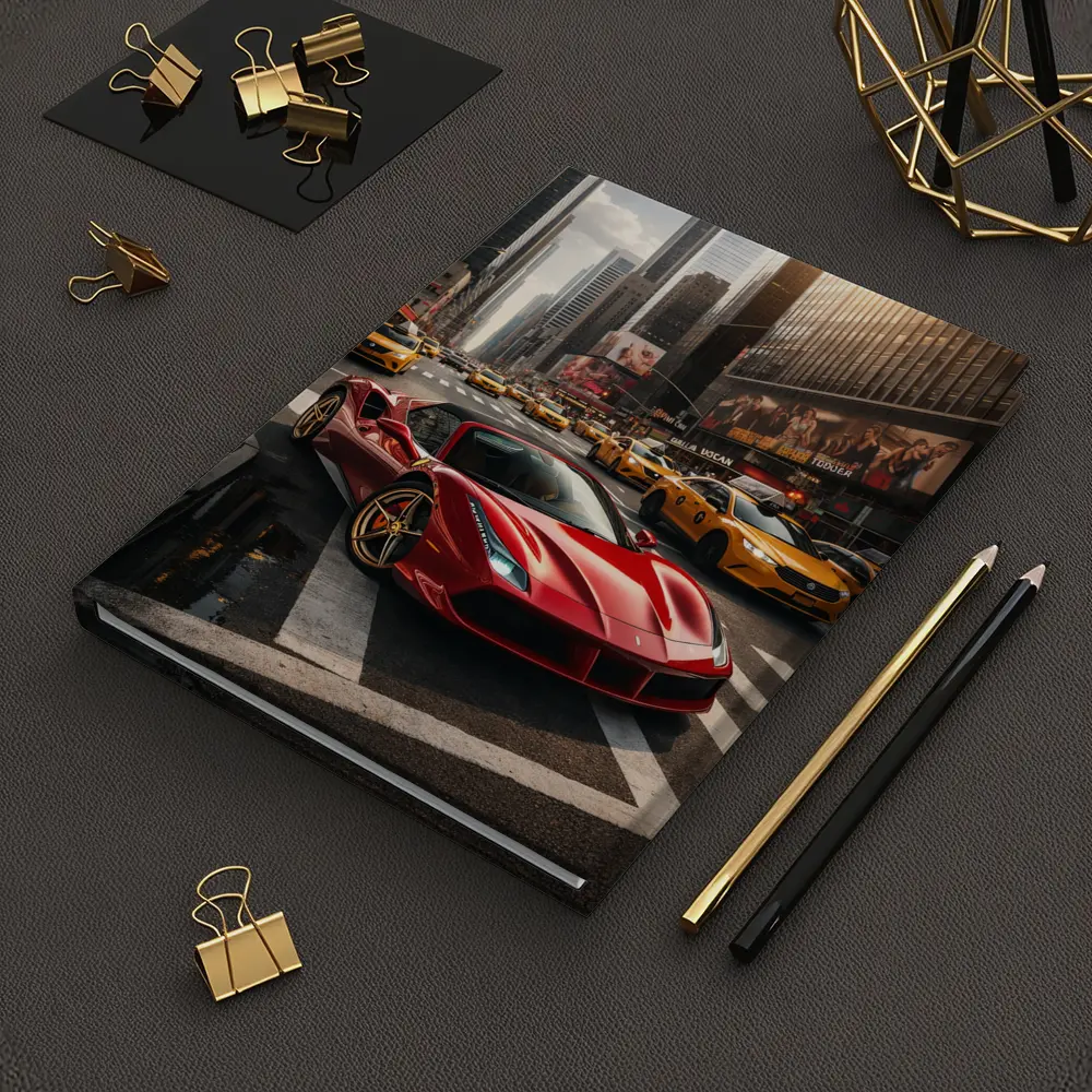 Ferrari 488 GTB Red New York City Street – Notebooks