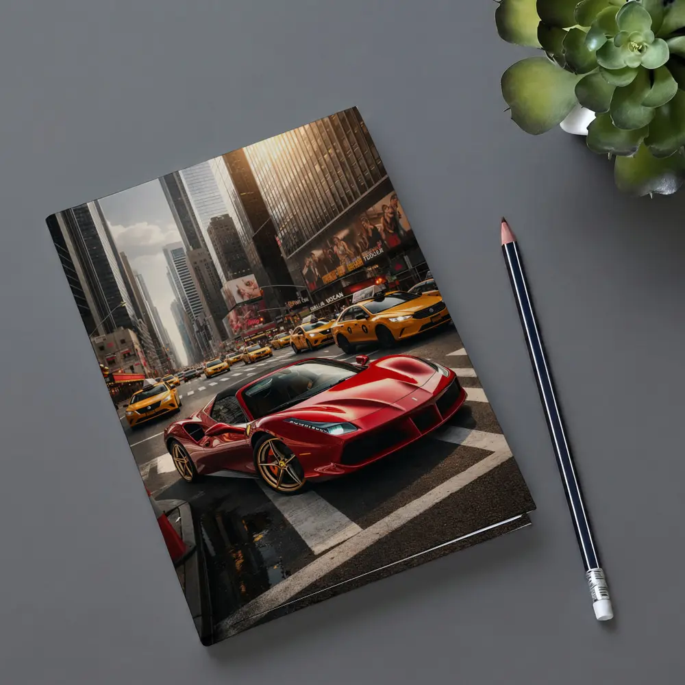 Ferrari 488 GTB Red New York City Street – Notebooks