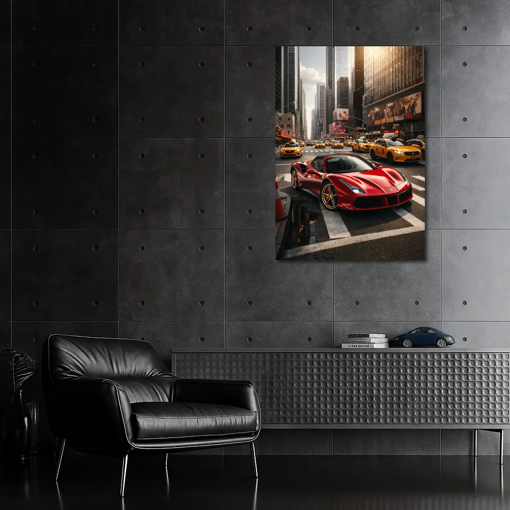 Ferrari 488 GTB Red New York City Street – Wall Art
