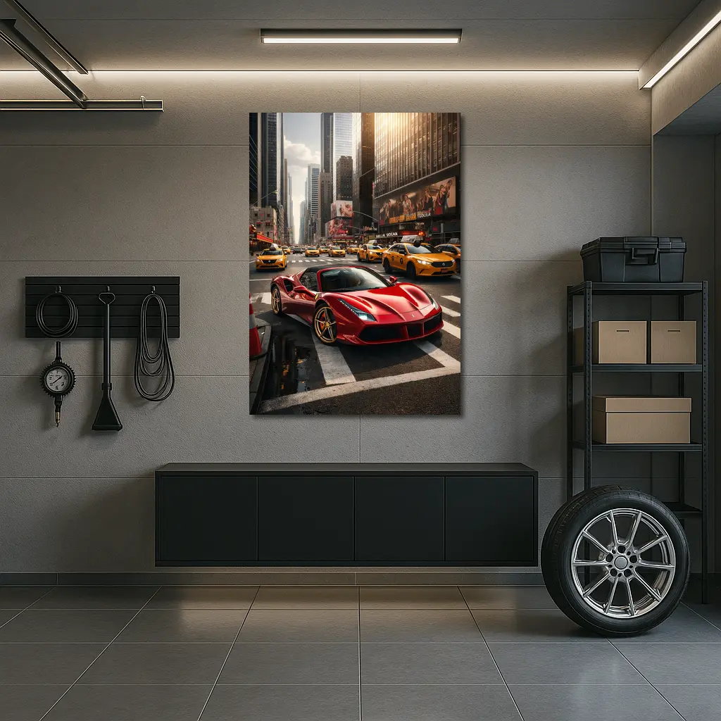 Ferrari 488 GTB Red New York City Street – Wall Art