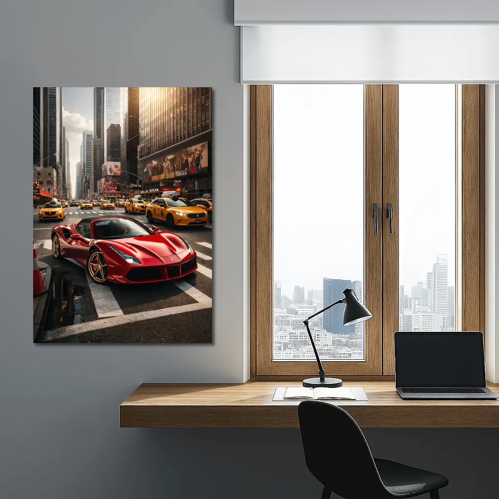 Ferrari 488 GTB Red New York City Street – Wall Art